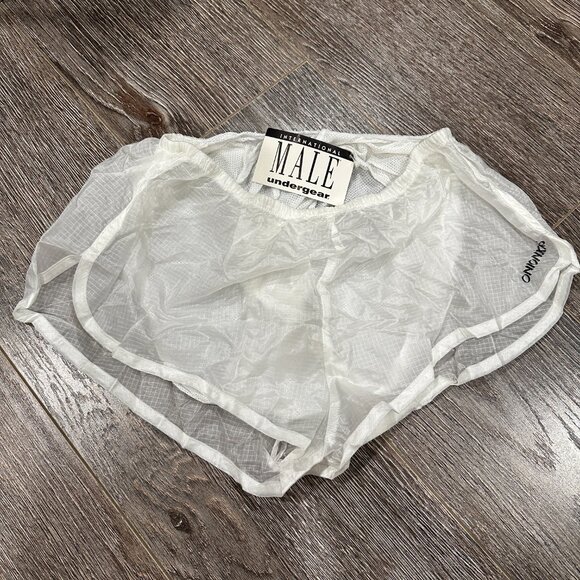 Vintage International Male Men’s See-Through Shorts – Size M – White – Brand New - Picture 6 of 9